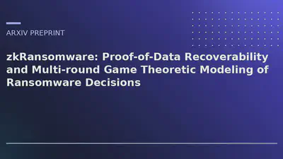 zkRansomware: Proof-of-Data Recoverability and Multi-round Game Theoretic Modeling of Ransomware Decisions featured image